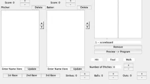 screenshot of baseball scoreboard controller