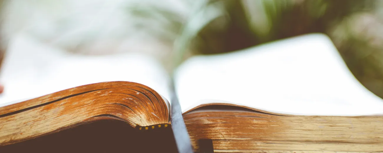 open bible on table